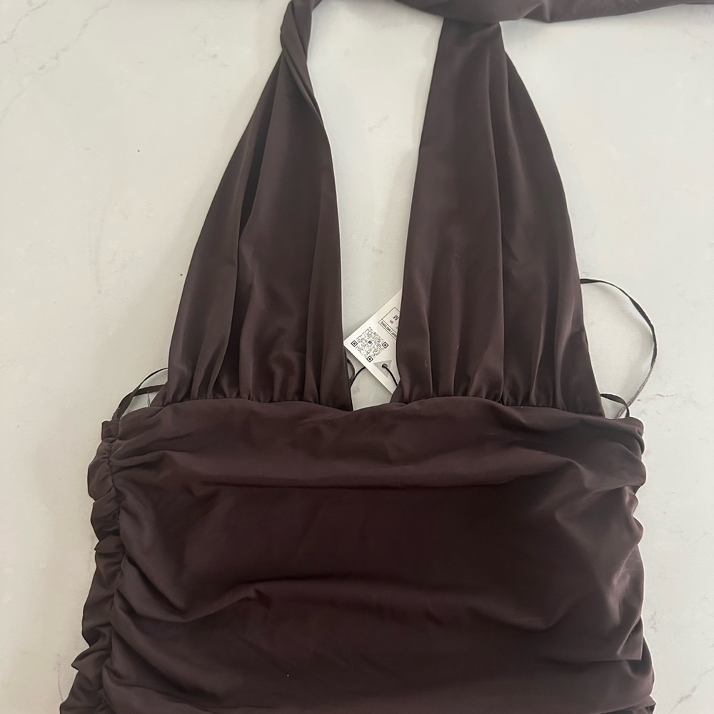 Zara Brown Halter Top
